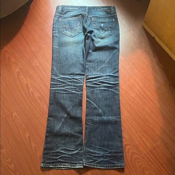 Hot Pepper Korean designer Women's Straight Leg Jeans in Dark Blue - Picture 3 of 14